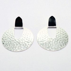 Silver Circle Statement Earrings